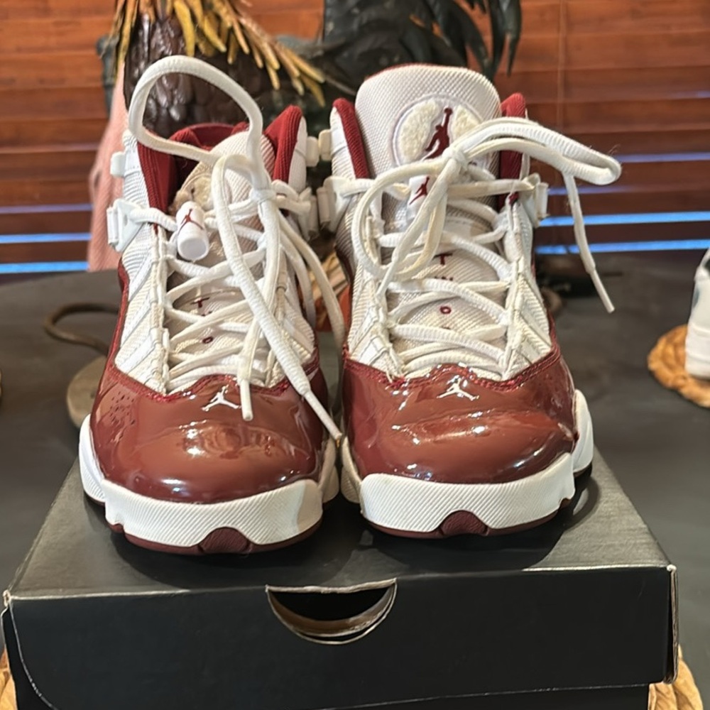 Big Boys Jordan 6 Rings (GS).  Size 6Y. White & Team Red.